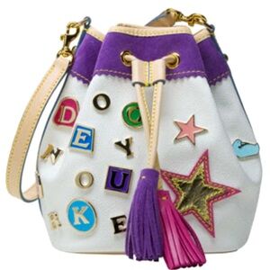 Dooney & Bourke White and Purple Shoulder Bag from Lindsay Lohan y2k collection